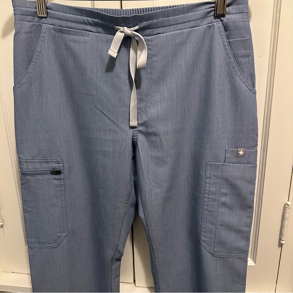 Figs Yola Skinny Scrub Pants - Heathered Indigo Blue Size: Small - Picture 8 of 12